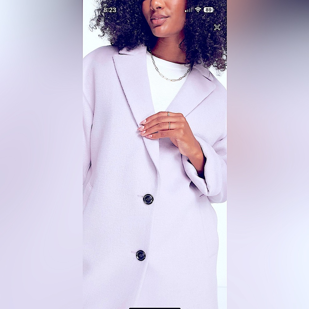 NWT GIANNI FERAUD Olive Turnback Cuff Coat in Lilac! 💕Soft and Warm💕 Size 12